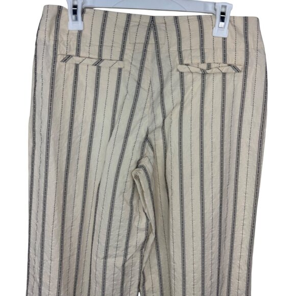Burning Torch Cream Black Striped Wide Leg Hi-Waist Culottes Pants Women's sz8 - Picture 4 of 10